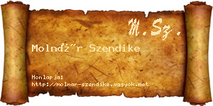 Molnár Szendike névjegykártya